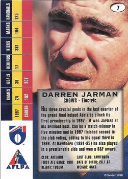 1998 Select AFL Signature Series #7 Darren Jarman Back